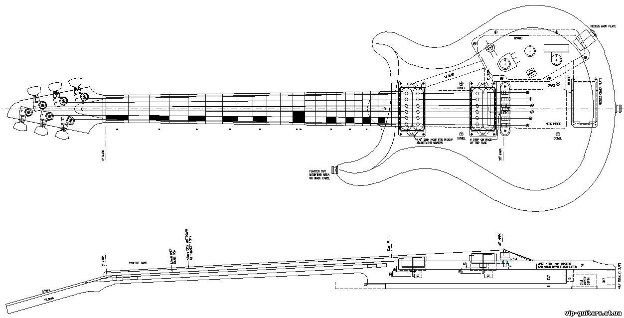 Электрогитара своими руками чертежи с размерами